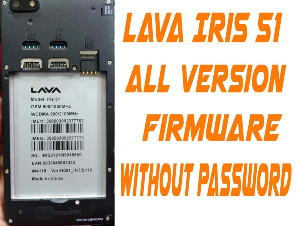 Lava Iris 51 Flash File Without Password